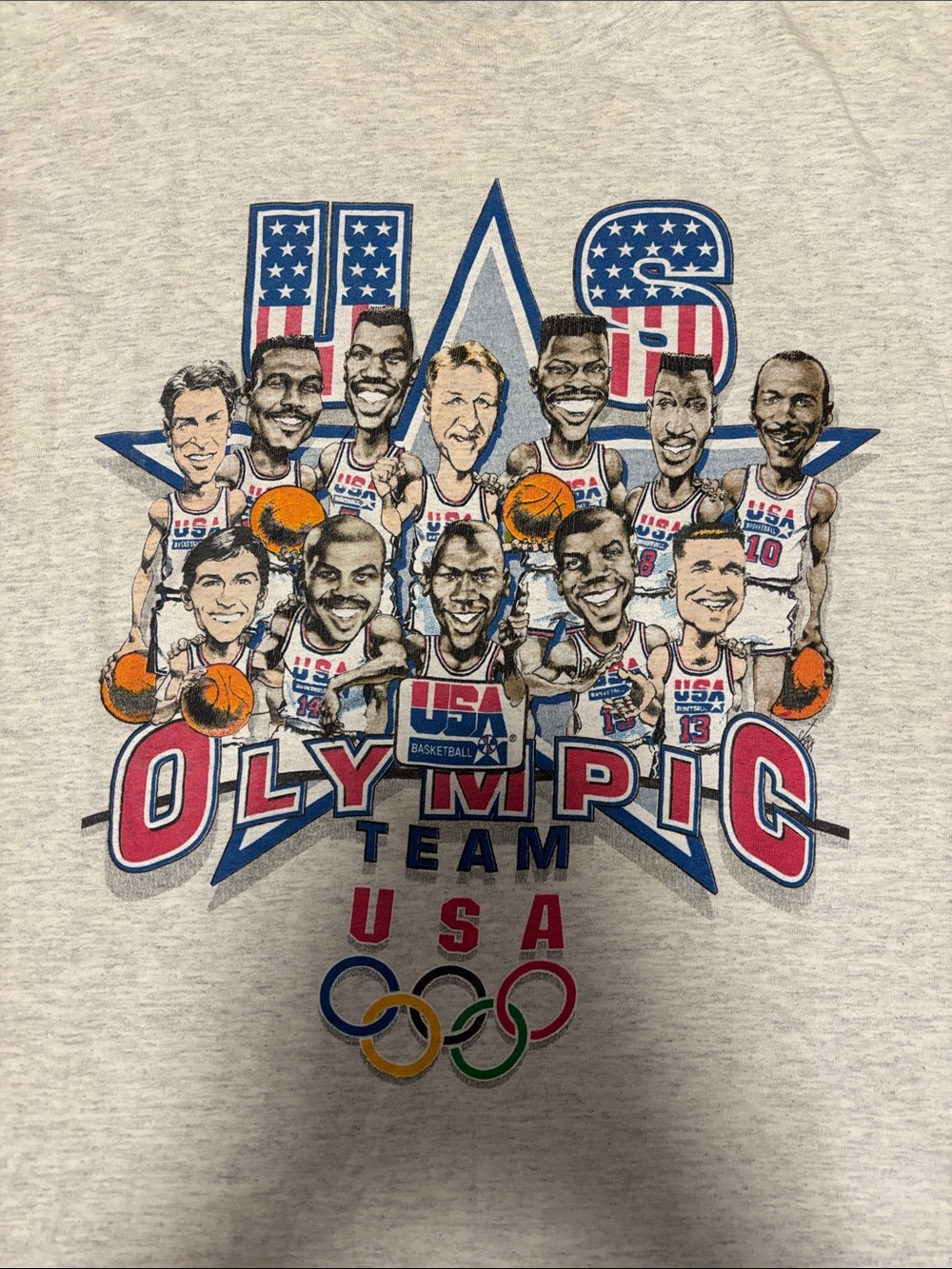 Vintage NBA USA Olympics Heather Gray Shirt 1992 Barcelona Size: Large - Picture 4 of 6